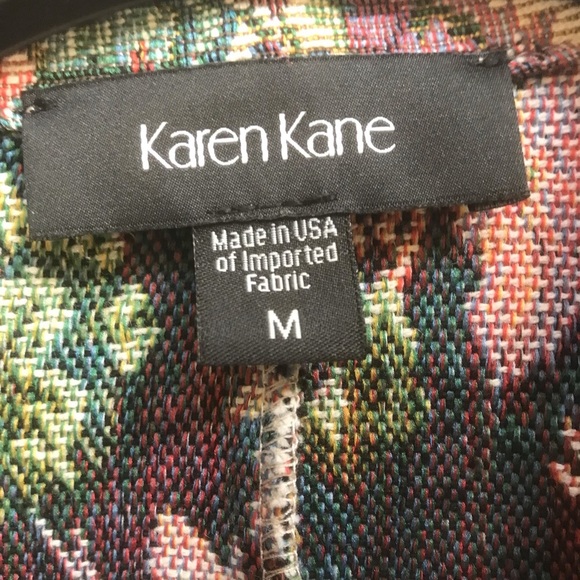 Karen Kane Floral Tapestry One Button Blazer with Ruched Sleeves - Picture 5 of 12